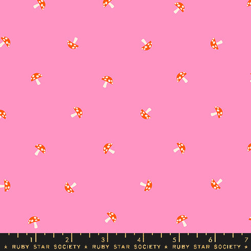 Carousel Tiny Mushrooms in Flamingo RS0100 12 - Ruby Star Society Sold by the Half Yard